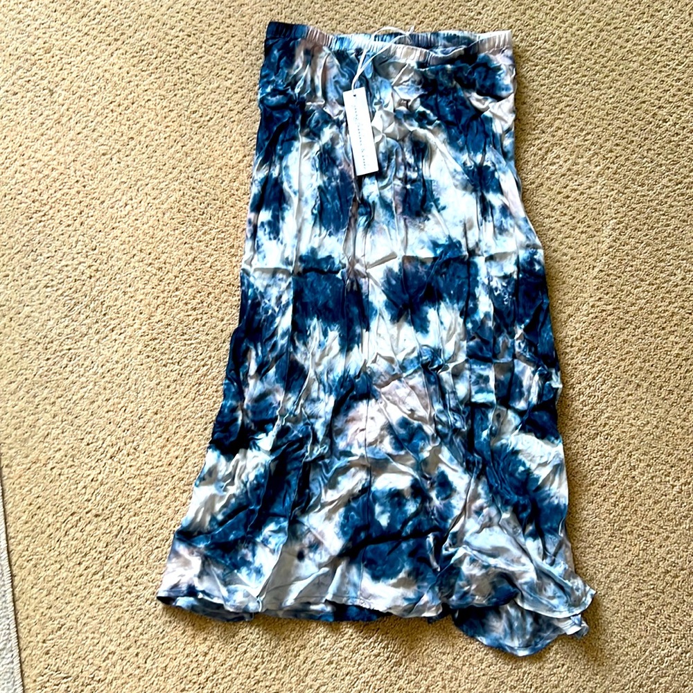 Young Fabulous and Broke Blue silky tie dye skirt NEW with tags XS